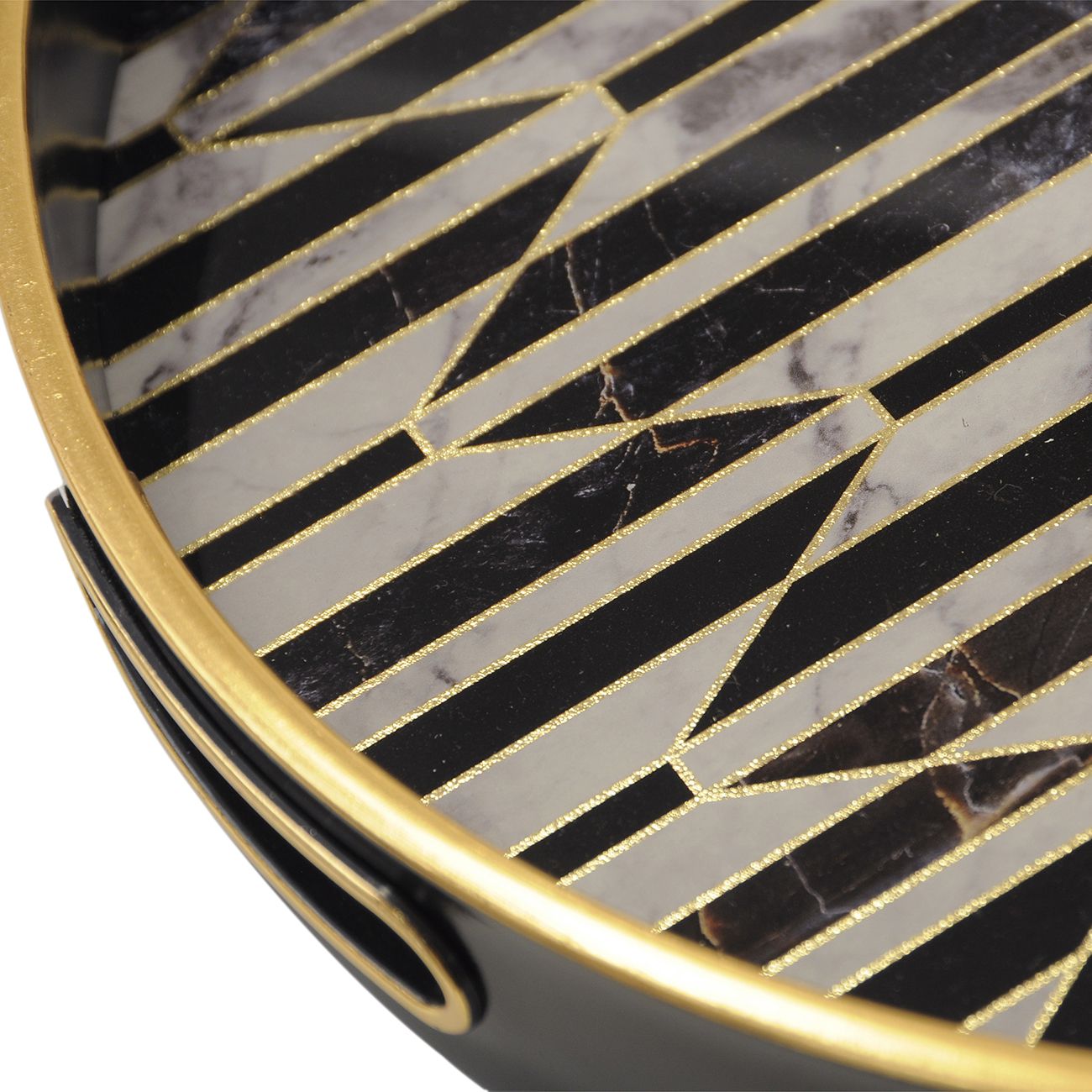 Black & Ant Gold Geo Trays